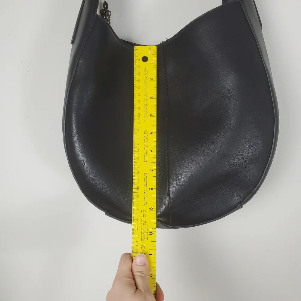 INC International Concepts Black Faux Leather Hobo Bag